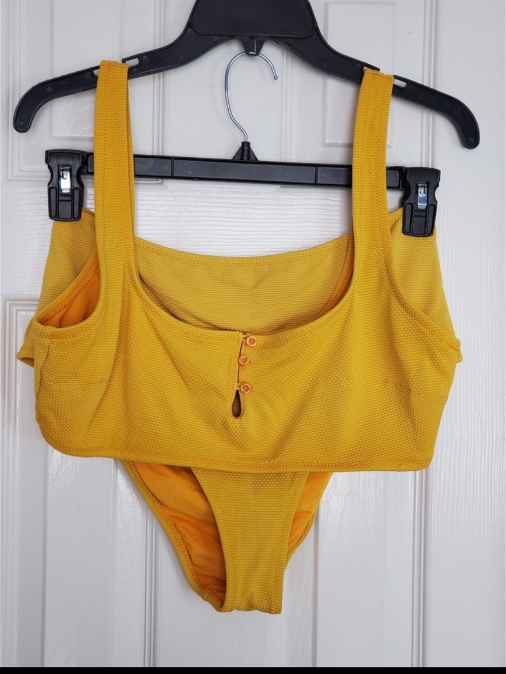 aerie Yellow Textured Two-Piece Bikini Set